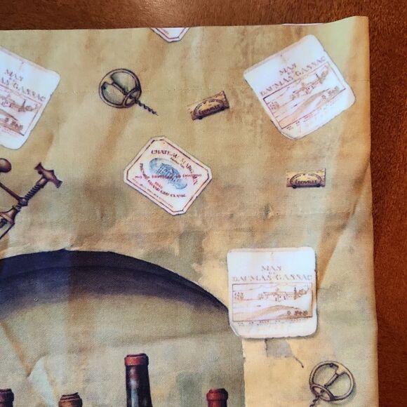 Set of 2 Wine & Cork Kitchen Dining Room Window Valance Curtains- 15" X 58" Each - Picture 4 of 8